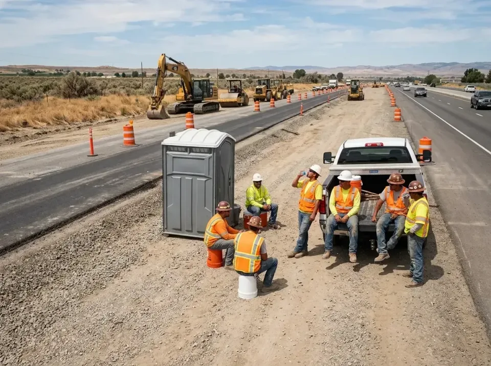 highway-road-construction-crew-007 — frequently asked questions, Porta Potty and Restroom Rentals in Portola Valley, CA